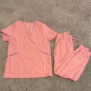 Hanes Pink Scrub Set